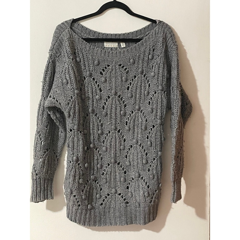 Kimchi Blue Urban Outfitters Gray Chunky Knit‎ Bobble Fair Isle Sweater Size S